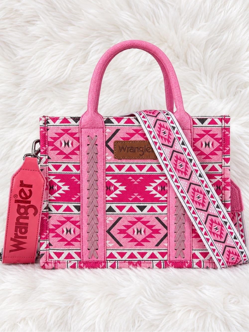 Wrangler Pink Aztec Print Tote Bag